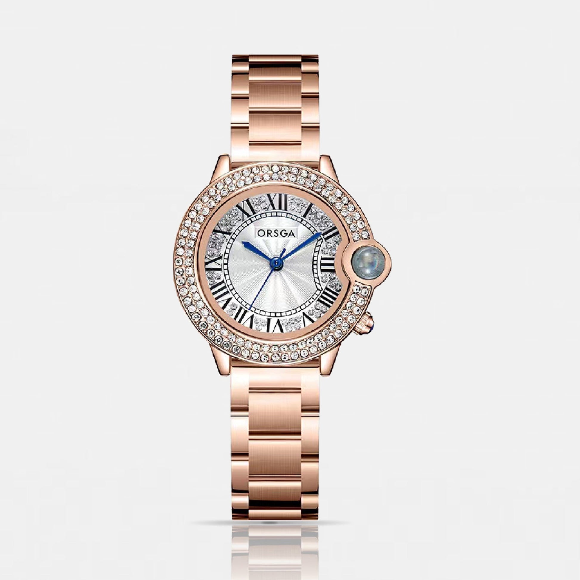 ESQUE Diamond Studded Dial Gold Watch