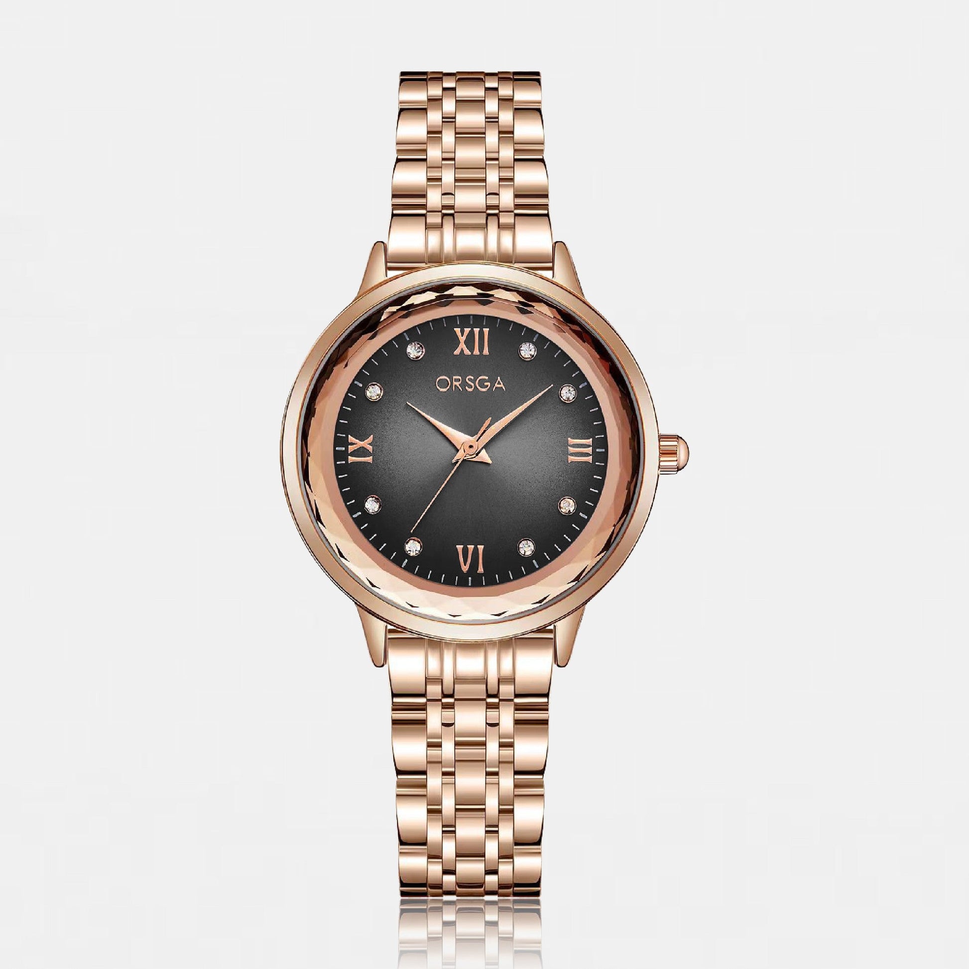 ONYX Women Watch - Black Dial Rose Gold