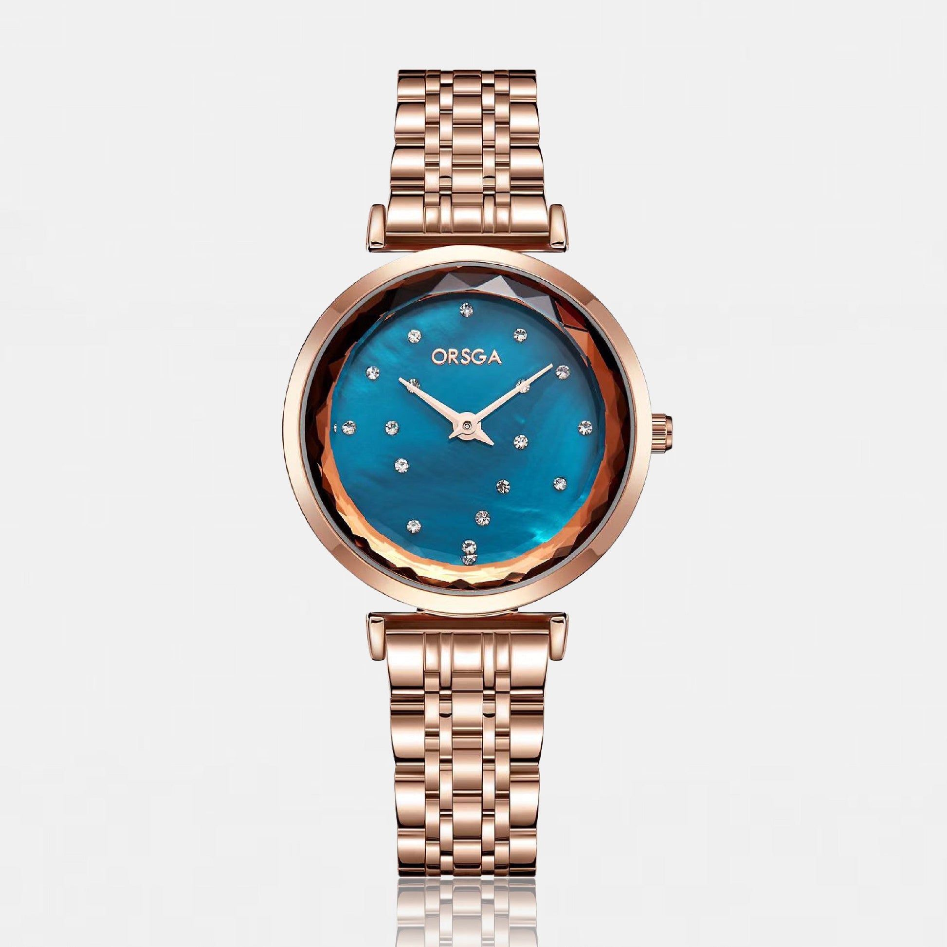 ASTER Blue Rose Gold Women Watch