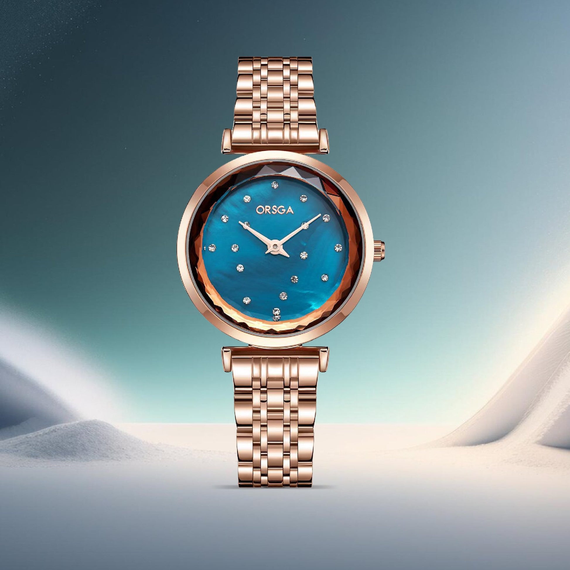 ASTER Blue Rose Gold Women Watch