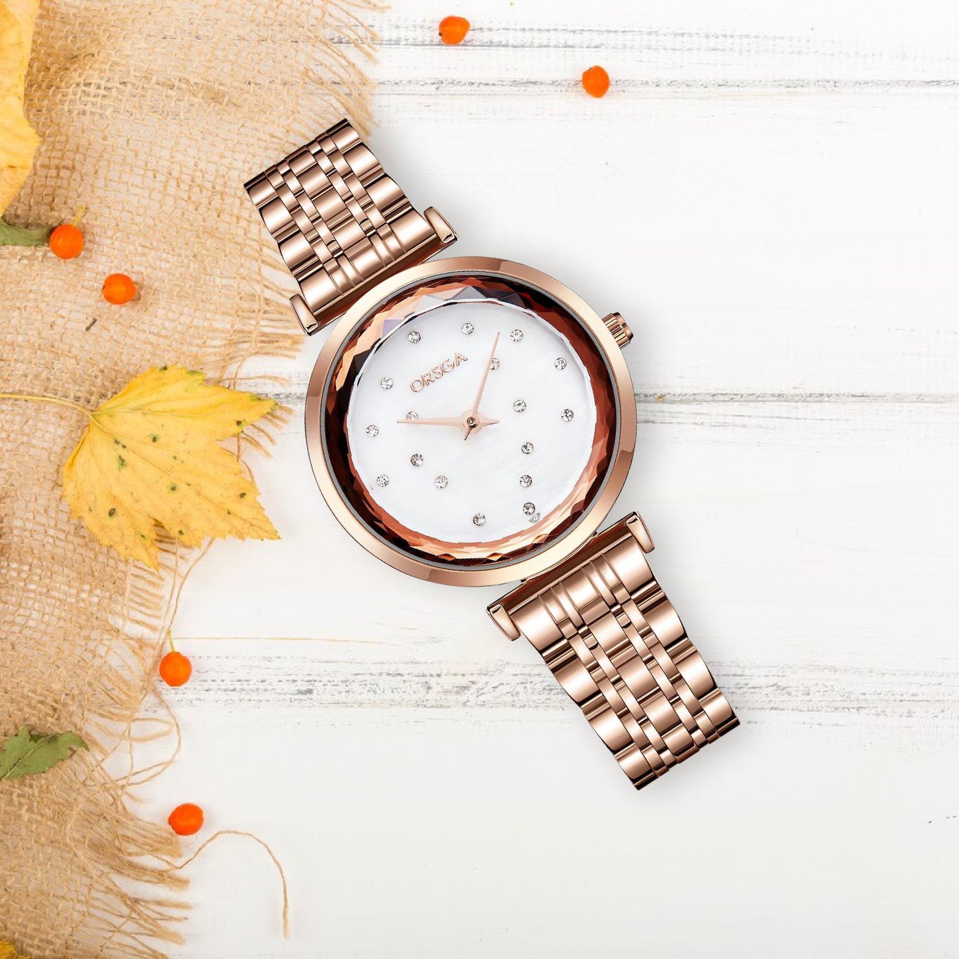 ASTER White Rose Gold Women Watch