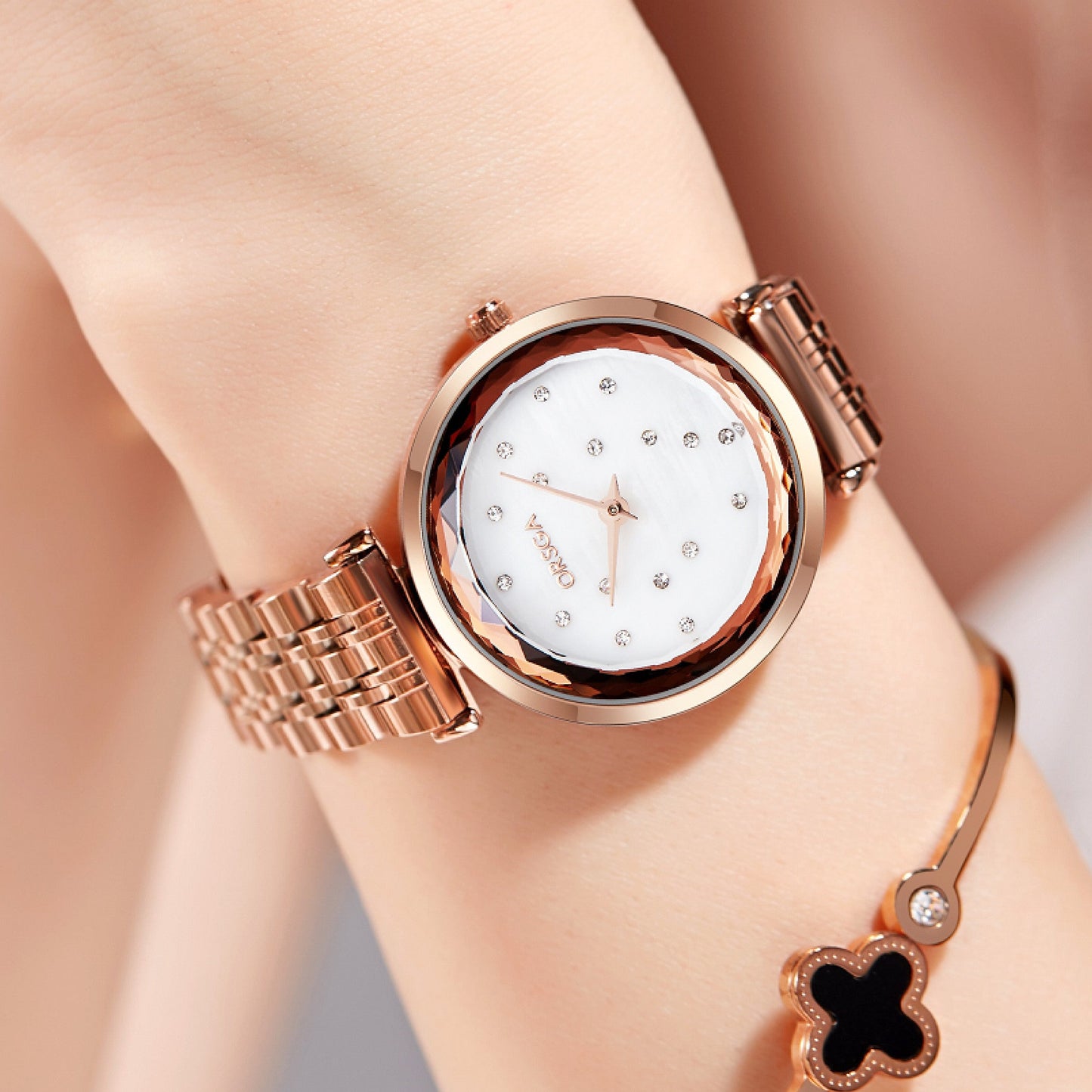 ASTER White Rose Gold Women Watch