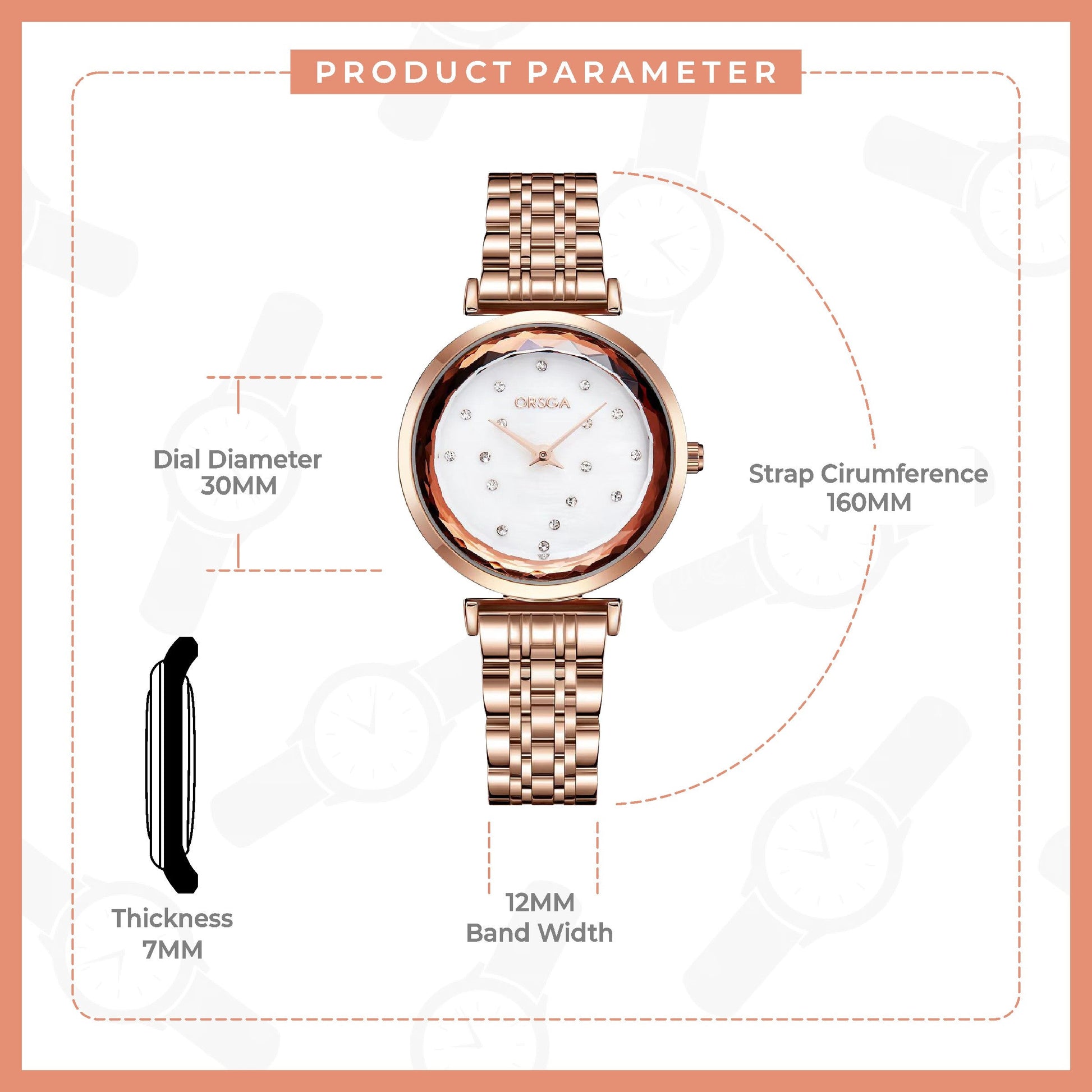 ASTER White Rose Gold Women Watch