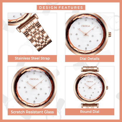 ASTER White Rose Gold Women Watch