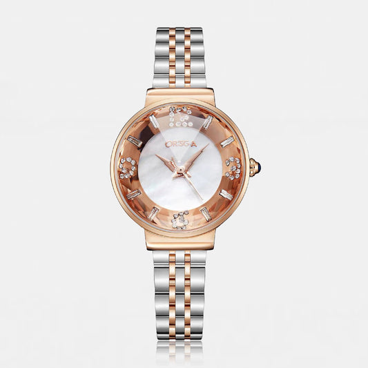 OASIS White Dial Dual Tone Women Watch