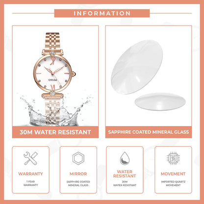 LYRA White Rose Gold Women Watch