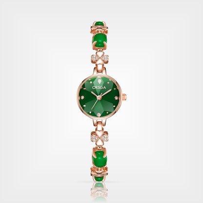 JADEIRE Round Jade Bracelet Women Watch