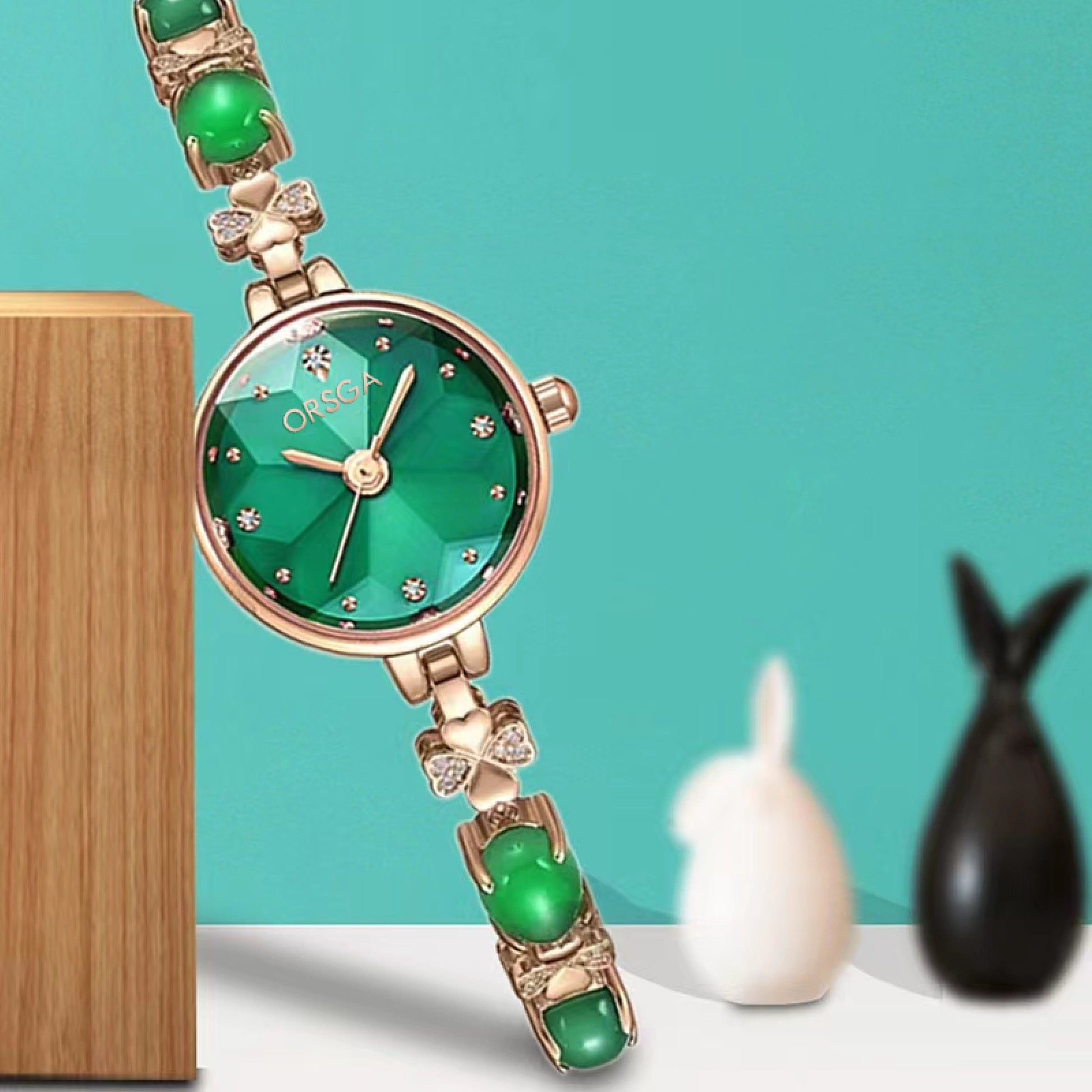 JADEIRE Round Jade Bracelet Women Watch