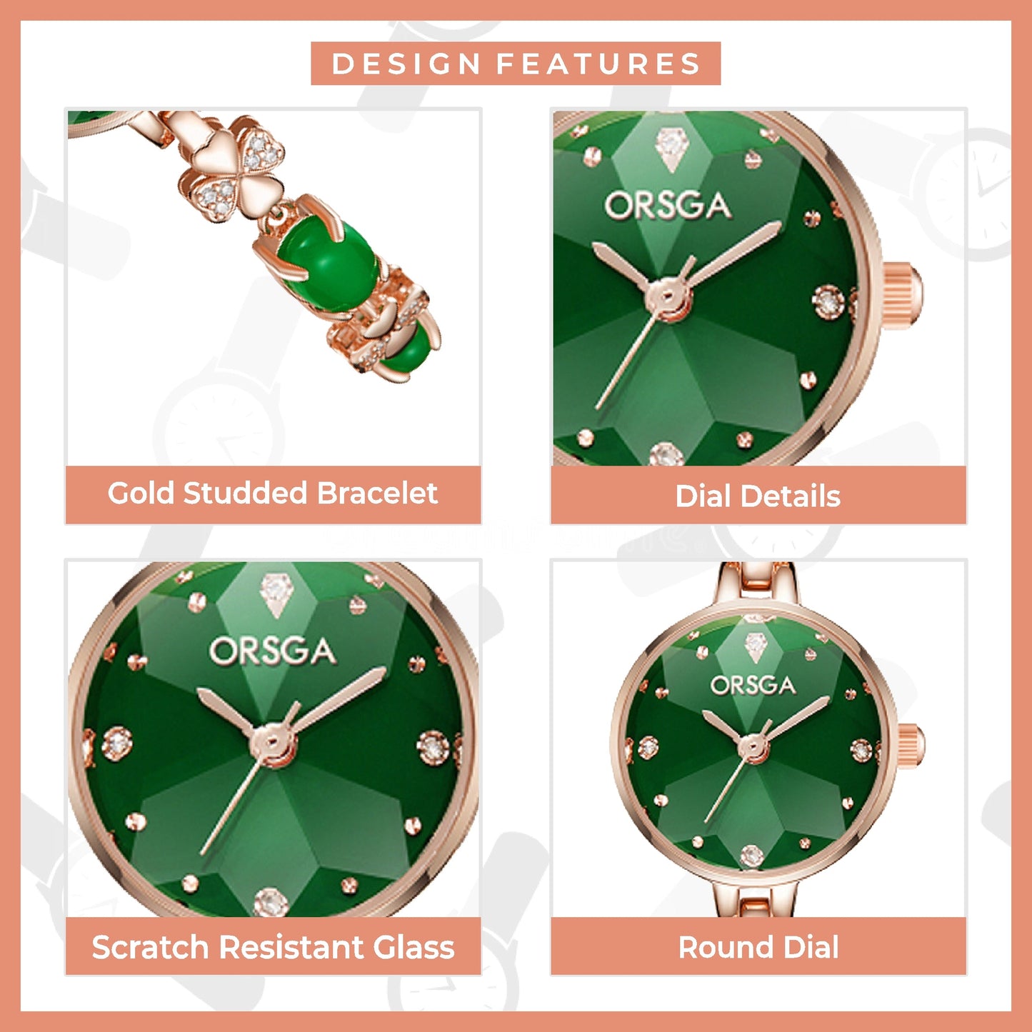 JADEIRE Round Jade Bracelet Women Watch