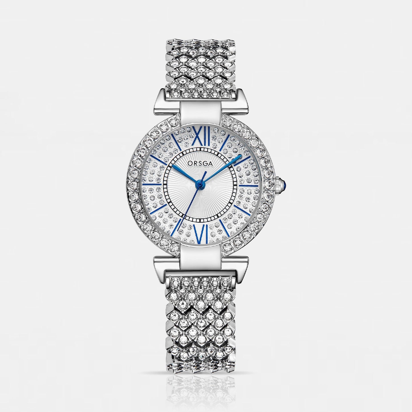 CELESTIA Studded Silver Watch