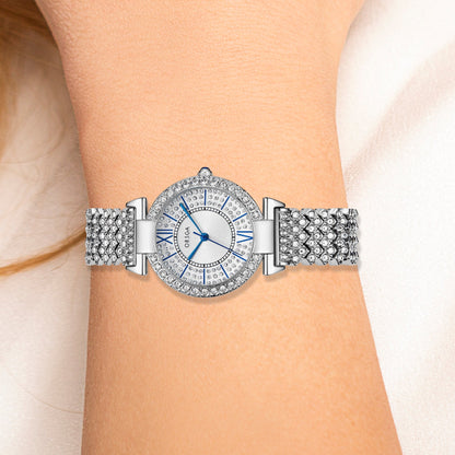 CELESTIA Studded Silver Watch