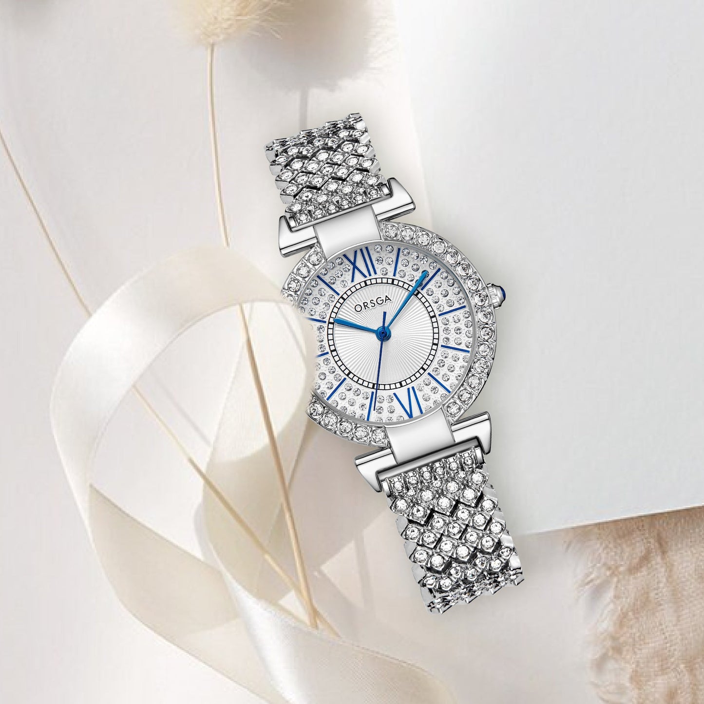 CELESTIA Studded Silver Watch