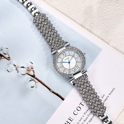 CELESTIA Studded Silver Watch