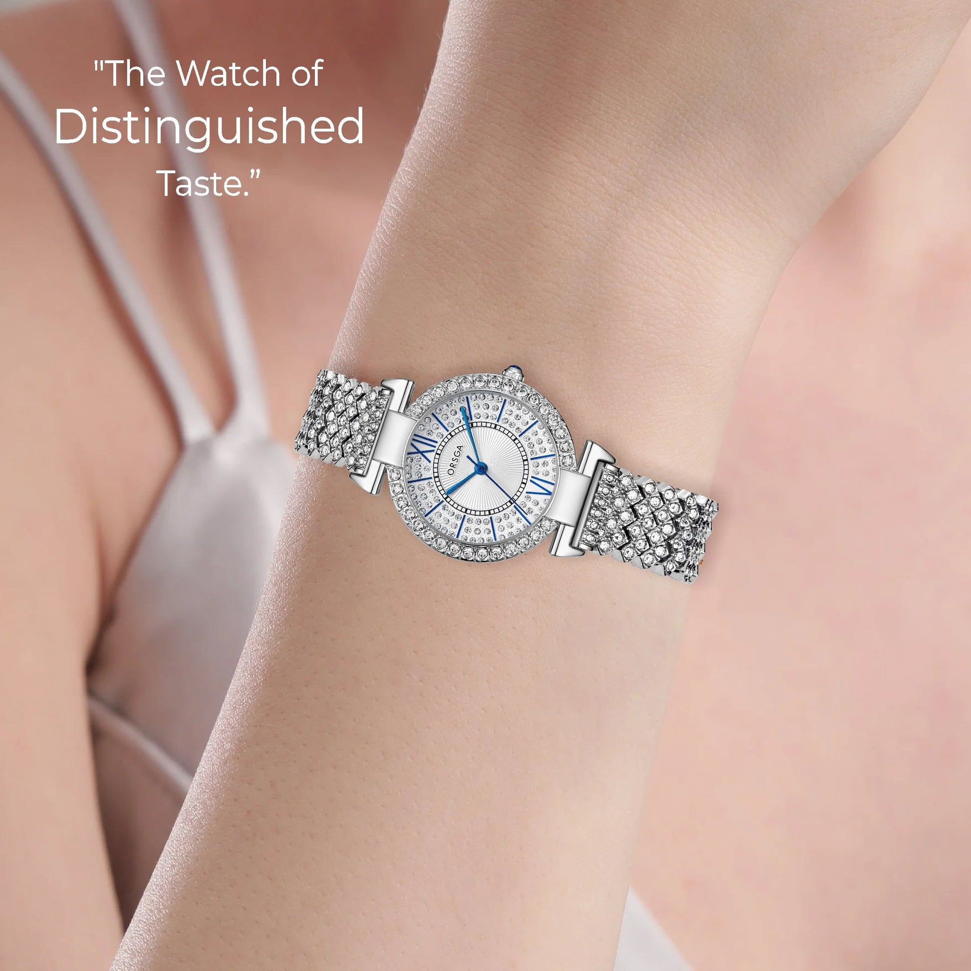 CELESTIA Studded Silver Watch