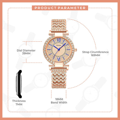 CELESTIA Studded Rose Gold Watch