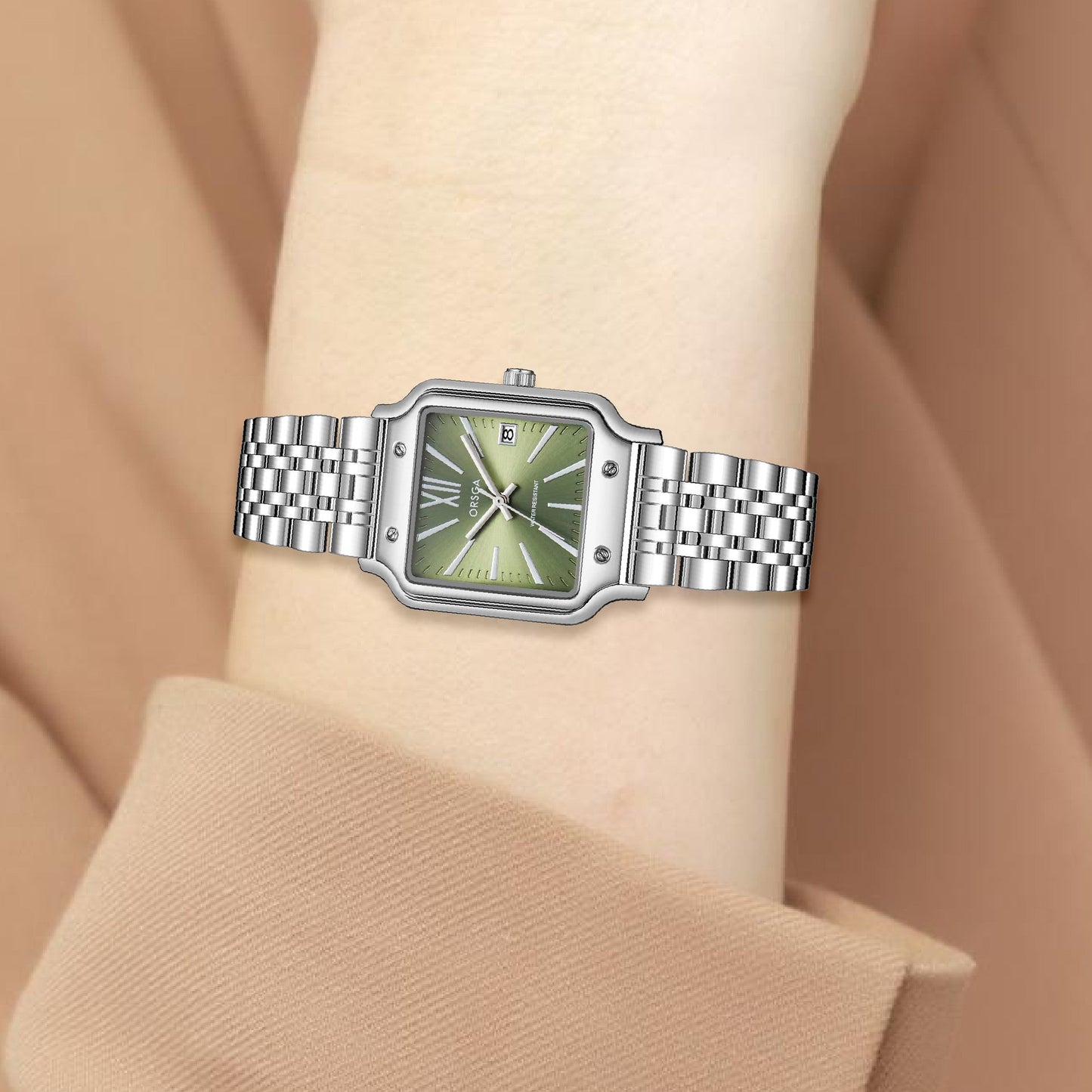 ZEST Women Watch - Silver Olive