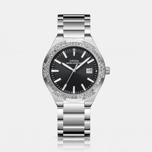 VIRTUE Black Silver Women Watch