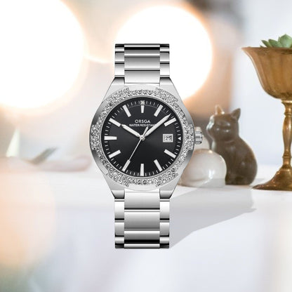 VIRTUE Black Silver Women Watch