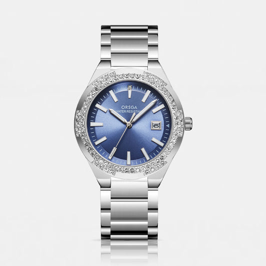 VIRTUE Blue Silver Women Watch