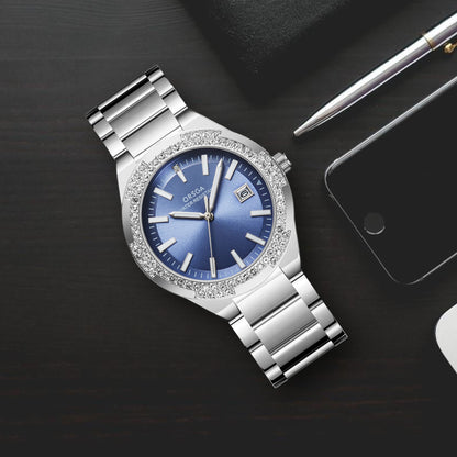 VIRTUE Blue Silver Women Watch