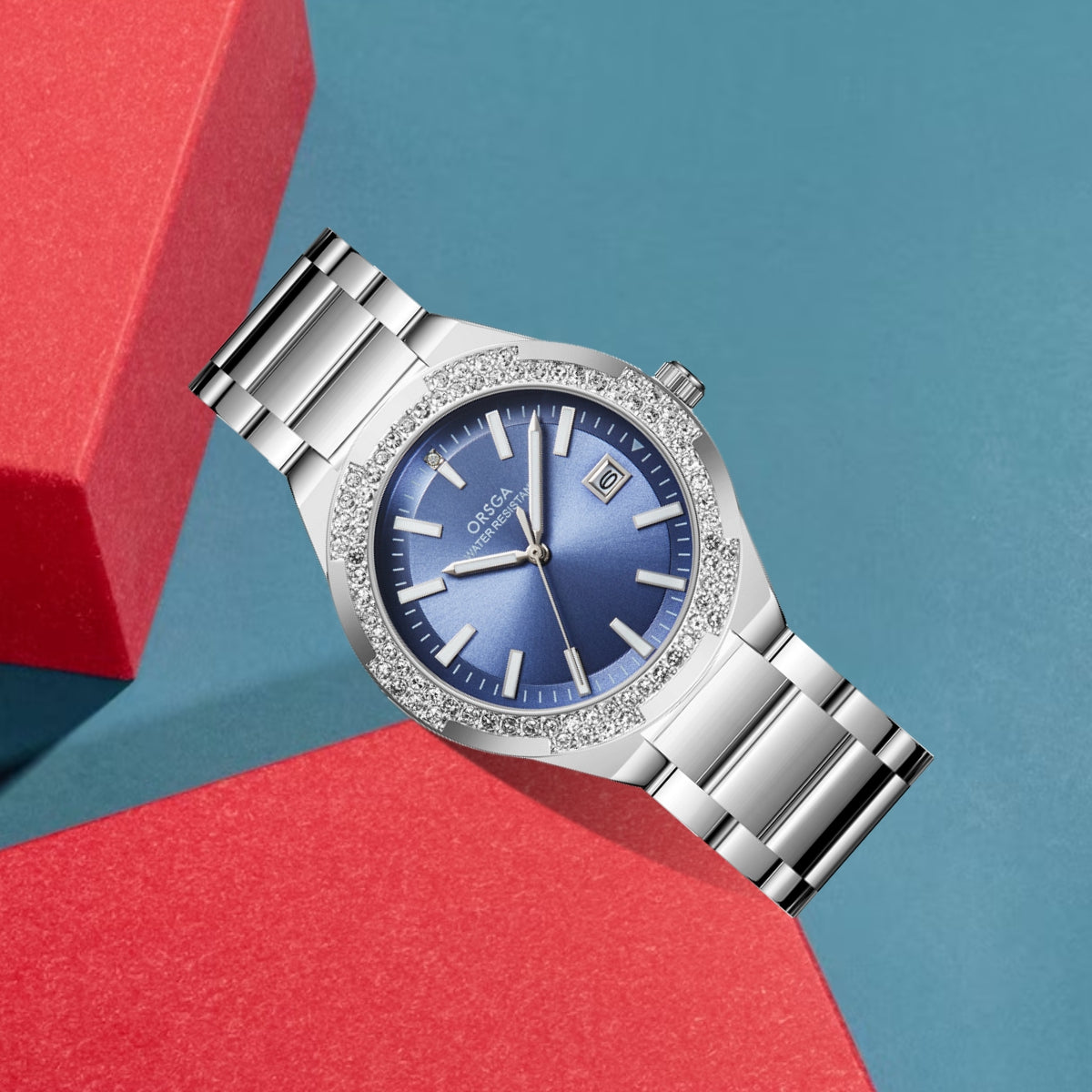 VIRTUE Blue Silver Women Watch