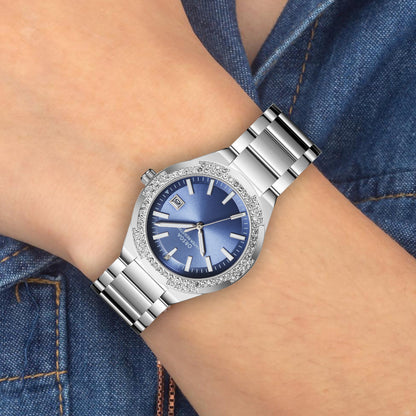 VIRTUE Blue Silver Women Watch